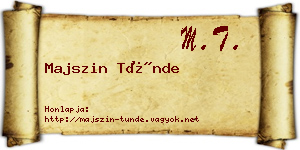 Majszin Tünde névjegykártya
